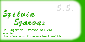 szilvia szarvas business card